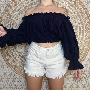 Rare Vintage 70’s Puff Sleeve Crop Top